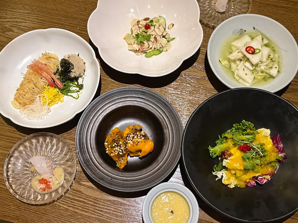 A generously laid table before the main course
