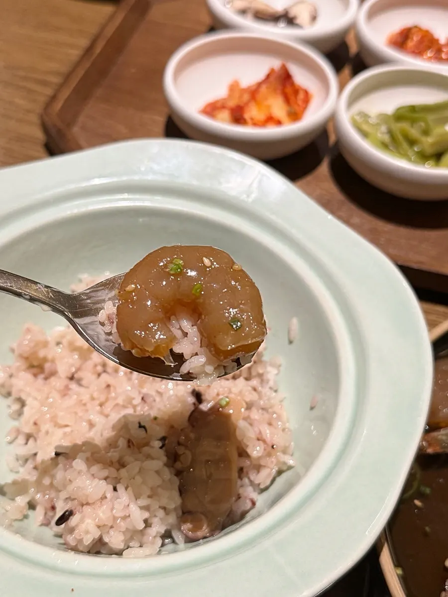 A bowl from the abalone shrimp butter rice set