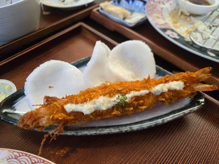 Freshly fried shrimp
