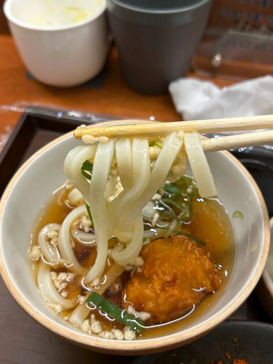Flounder gimbap topped with old kimchi