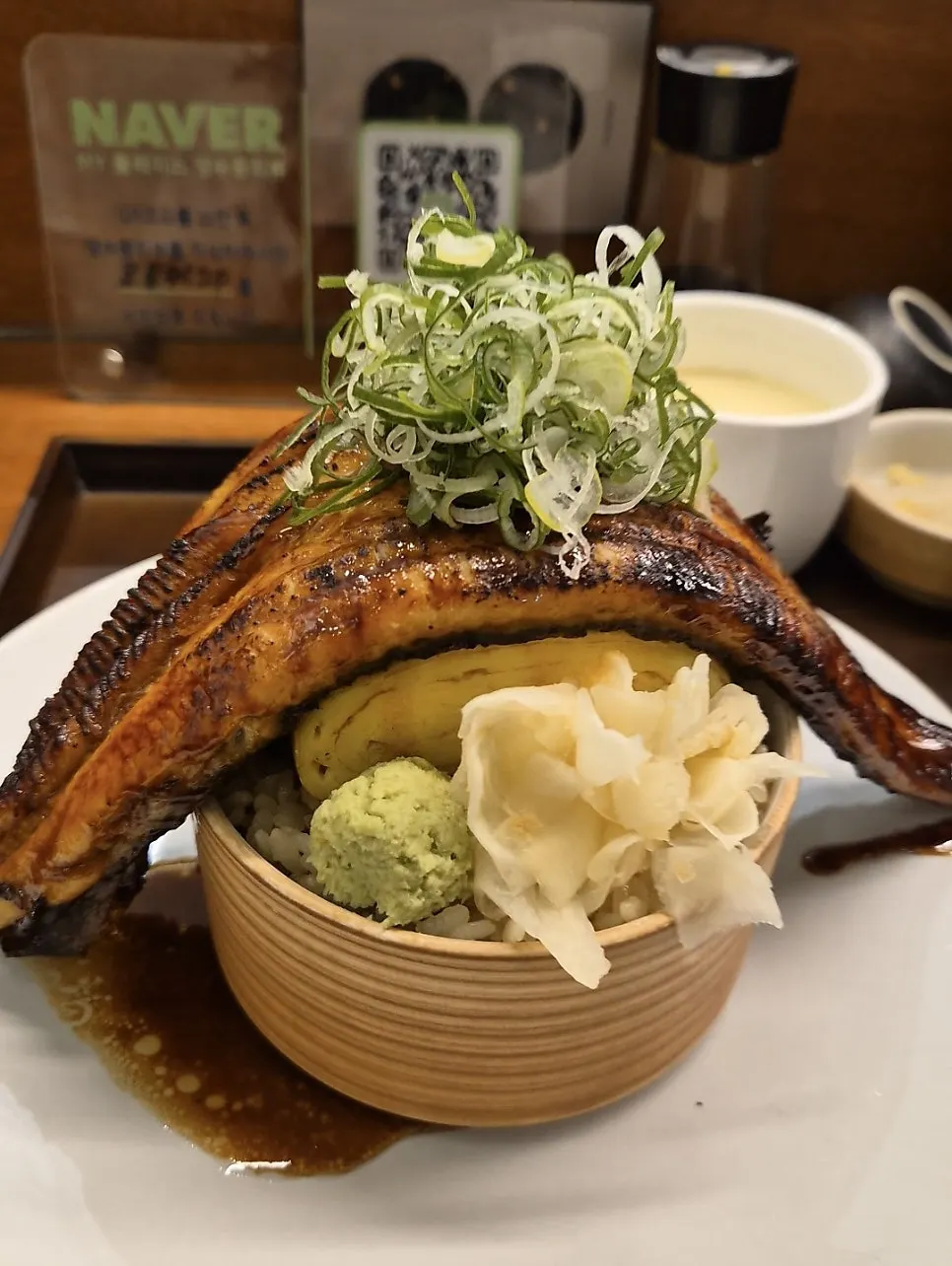 Whole unagi don eel rice bowl