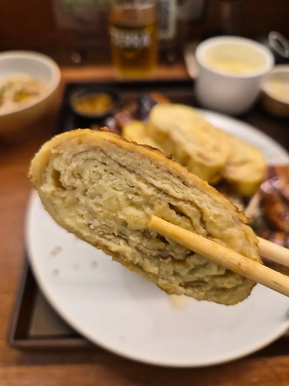 Unagi don with eel and rolled omelet