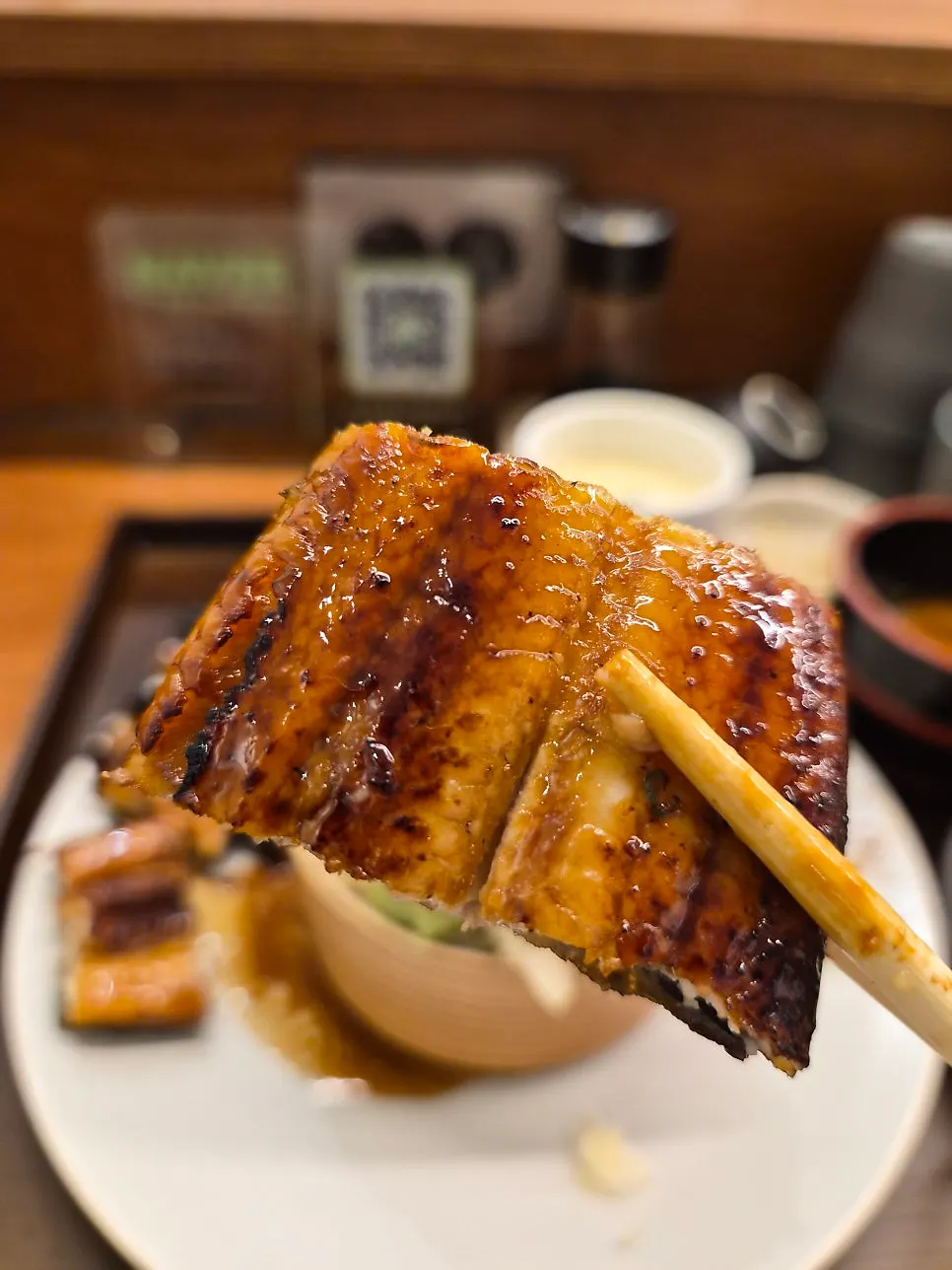 Eel rice bowl meal combination