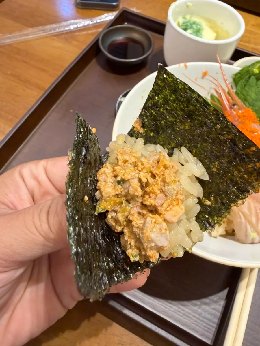 감태에 싼 카이센동 재료