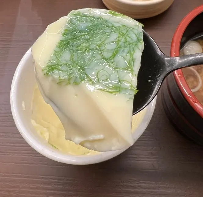 Fluffy steamed egg and miso soup