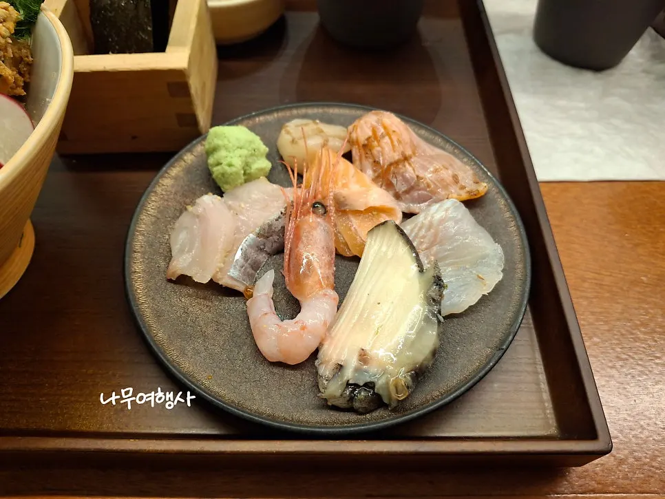 Sashimi moved onto a plate