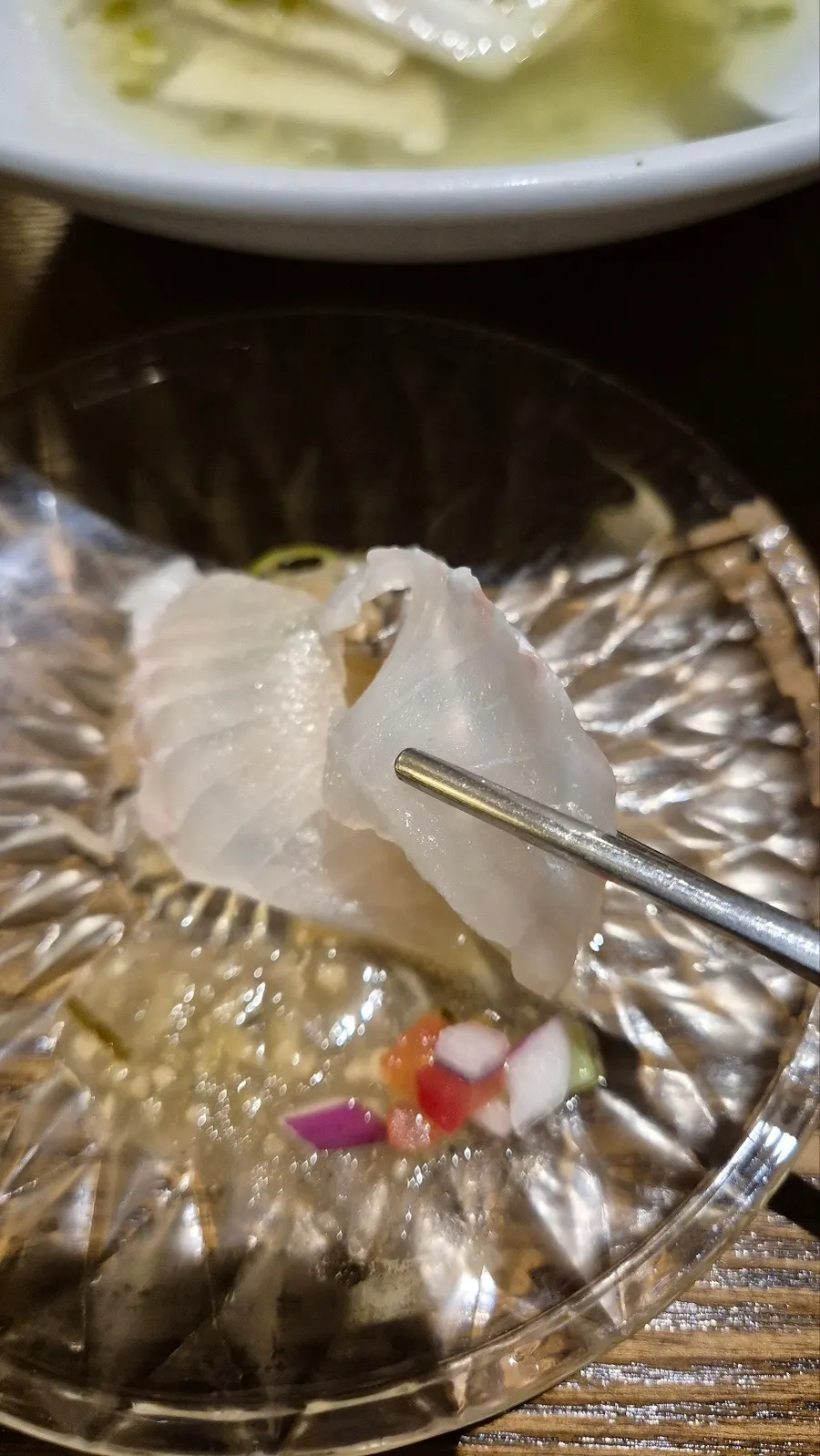Raw-fish ceviche in the Korean course