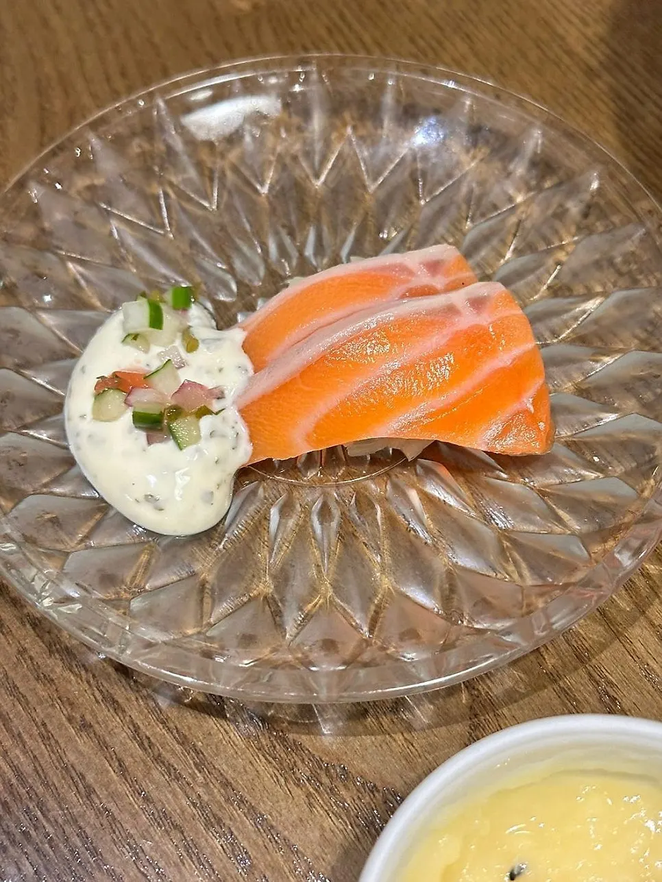 Mustard vegetable starter with pine-nut sauce