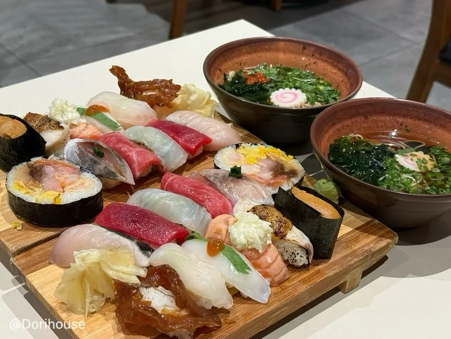 Full spread of the 12-piece Elephant B set sushi