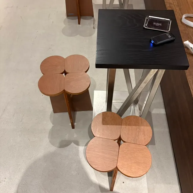 Product display shelves at Center Coffee Gwanghwamun