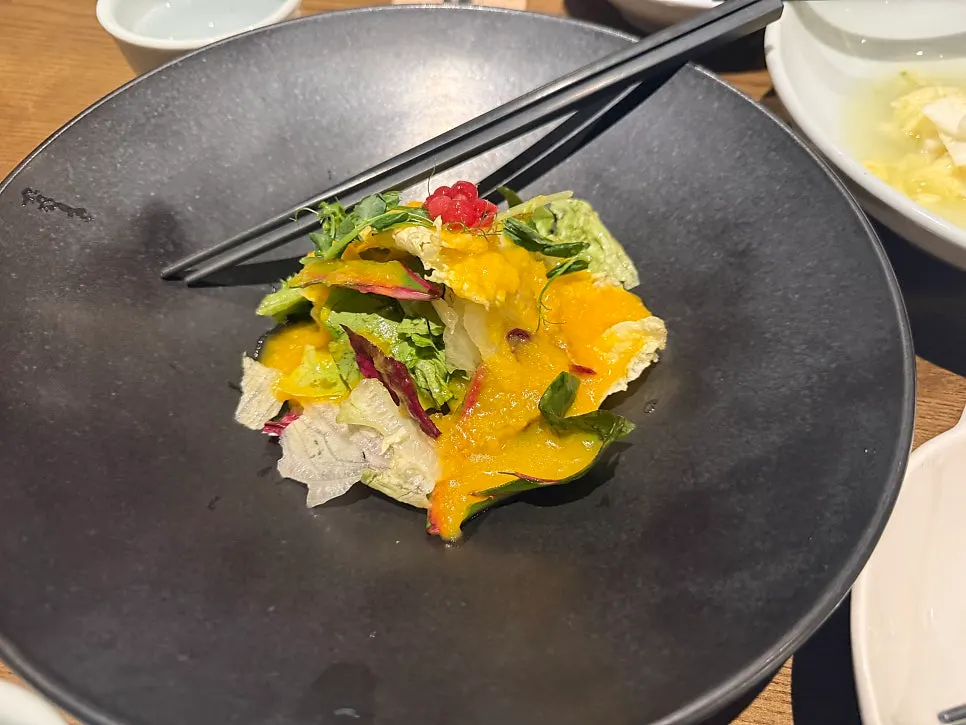Salad served with the bulgogi hot pot set