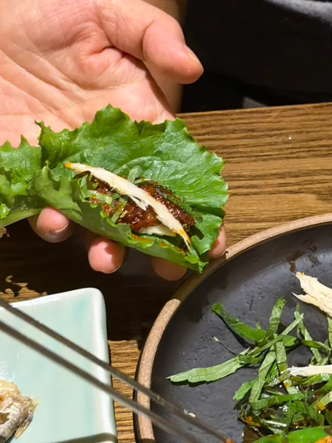 상추에 올린 바싹불고기 쌈