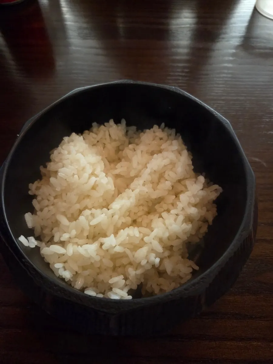 Jar filled with fluffy rice