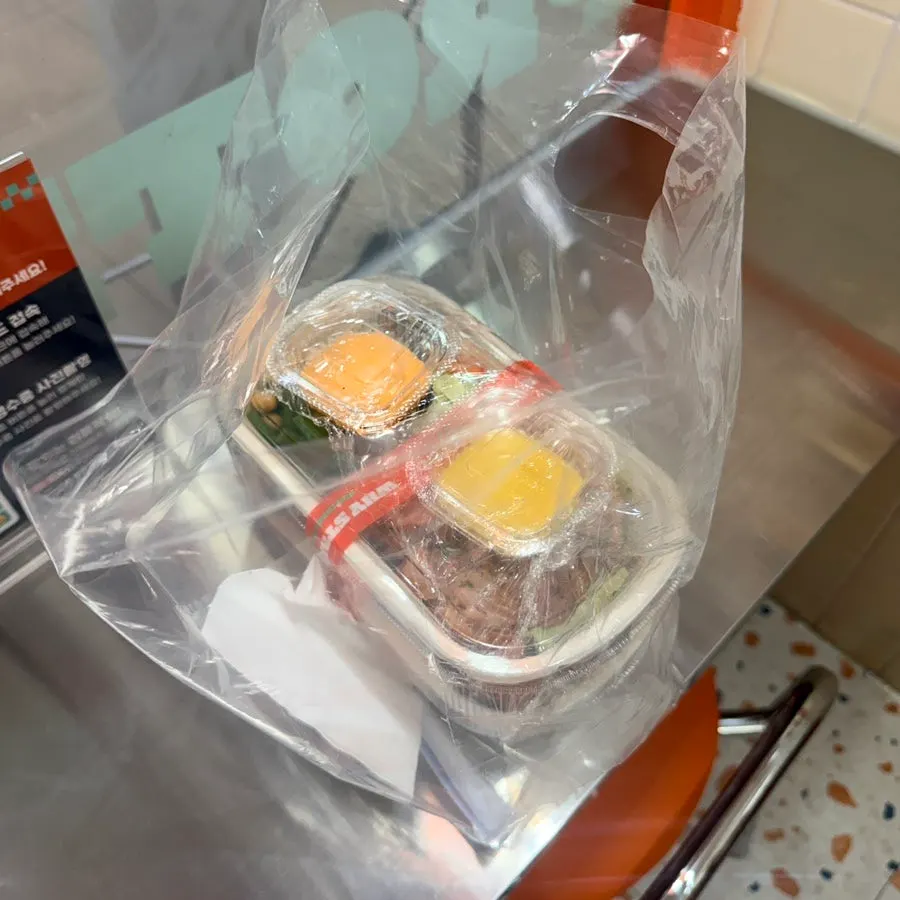 Takeout bag with the protein box order