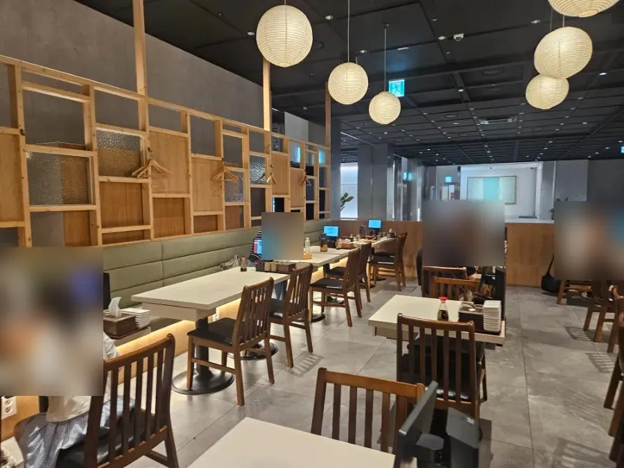 Table seating inside Elephant Sushi