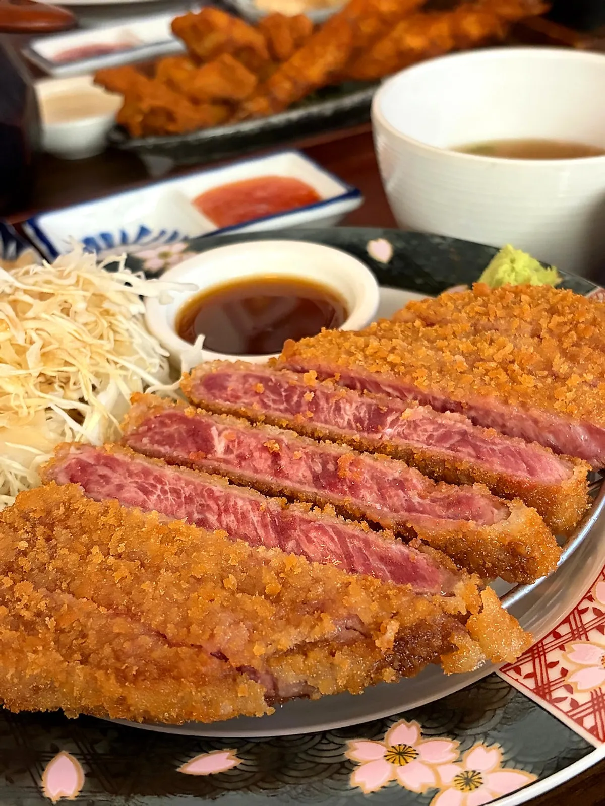 Gyukatsu breading before grilling