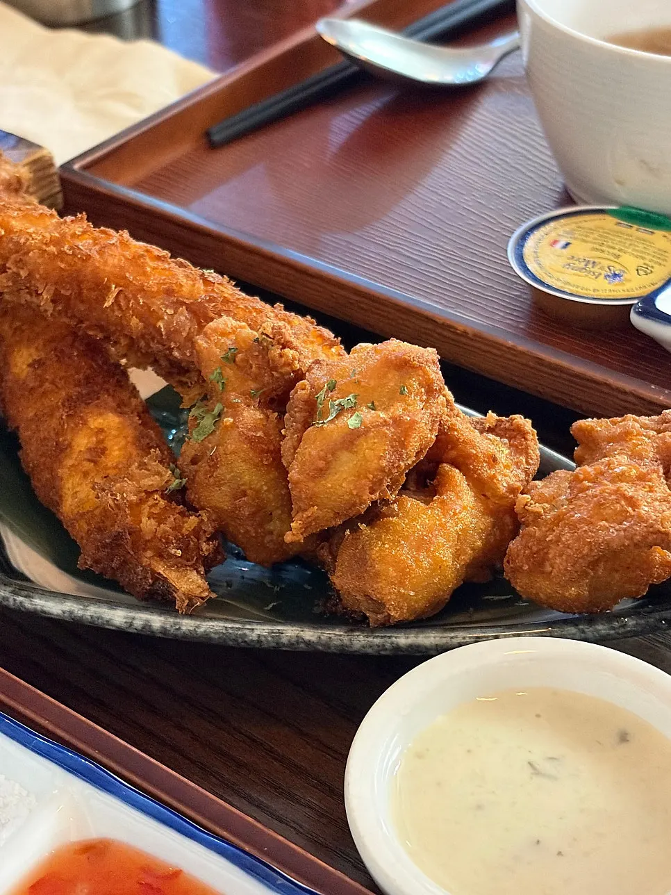 Ichigyu karaage and shrimp tempura