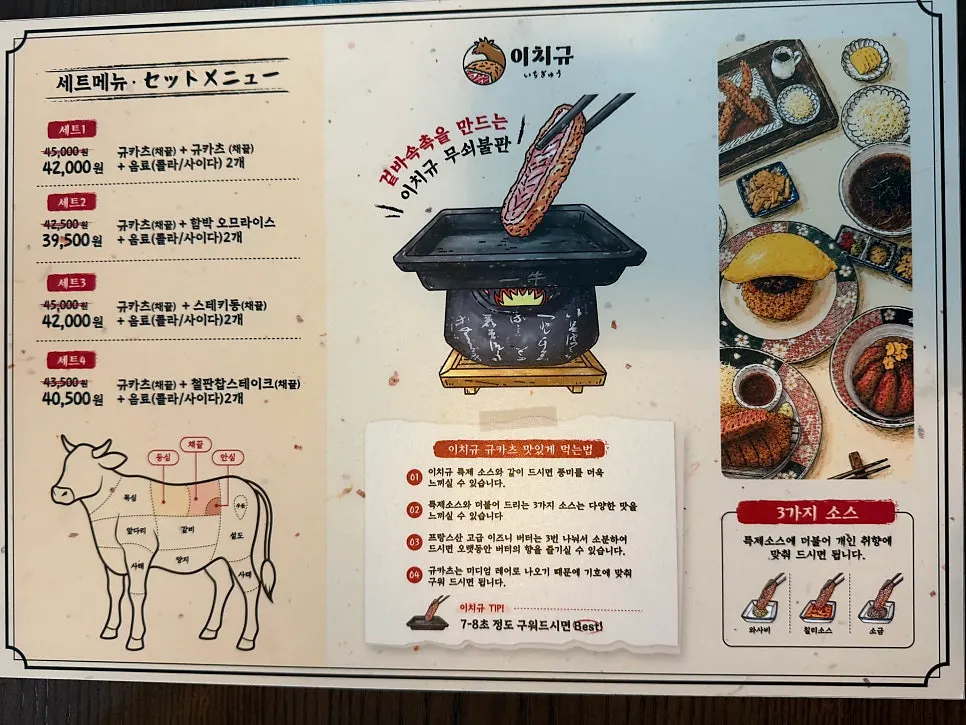 Menu at Ichigyu Gwanghwamun Branch