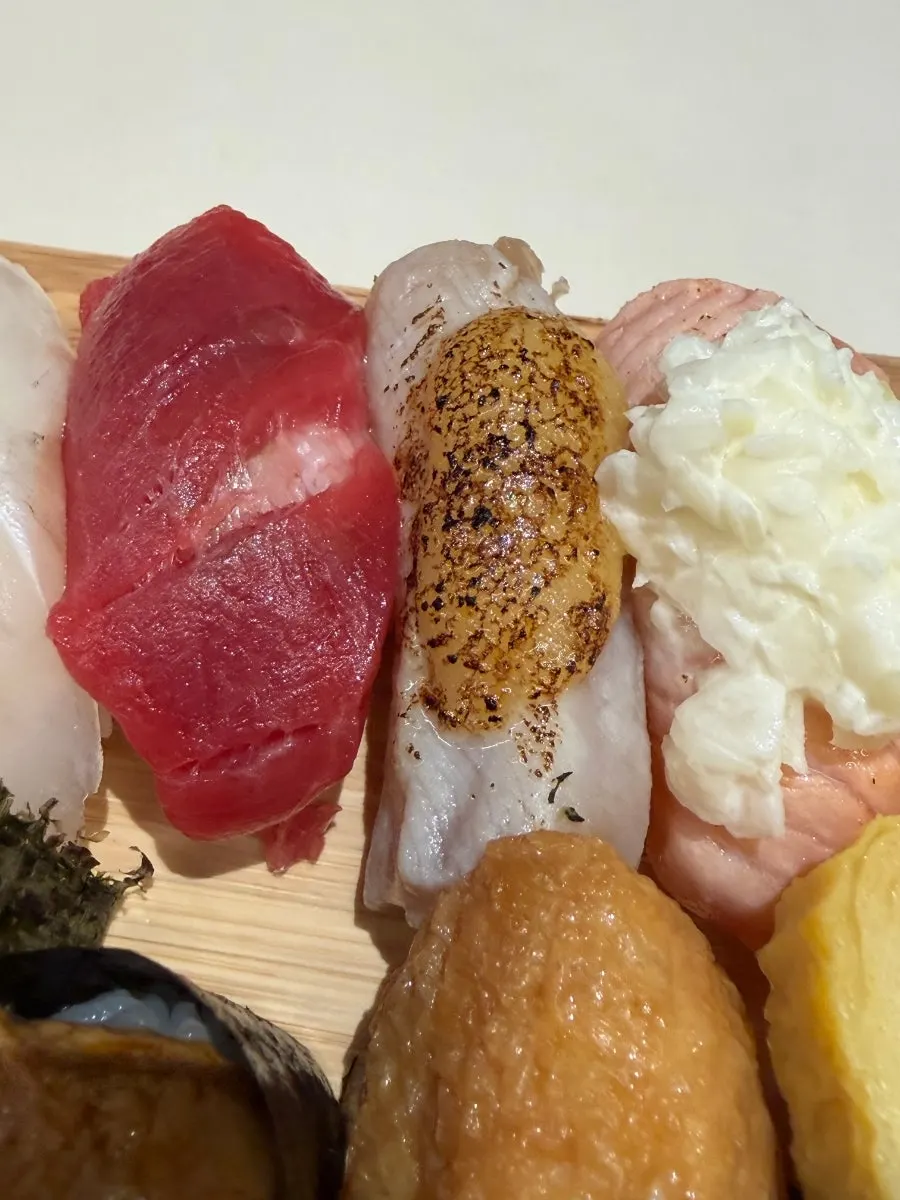Bright crimson akami tuna sushi