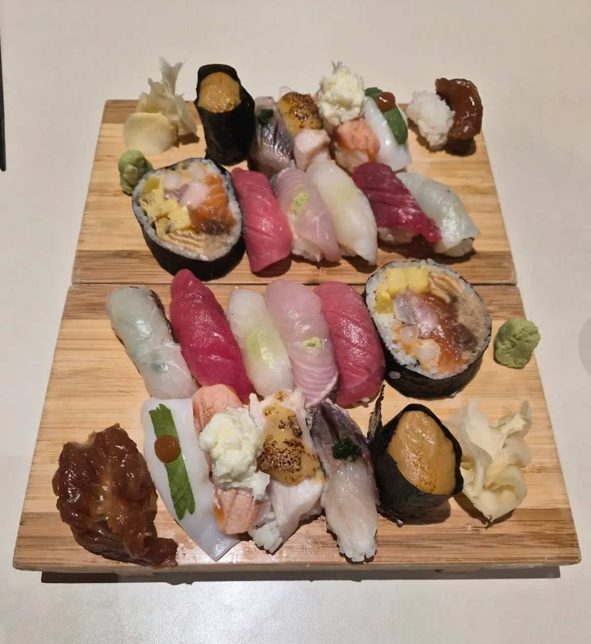 A full spread of the Elephant B-set sushi