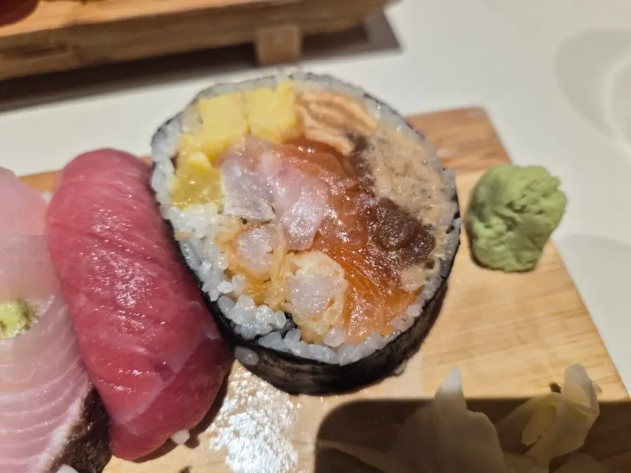 Sushi set including ankimo and amberjack