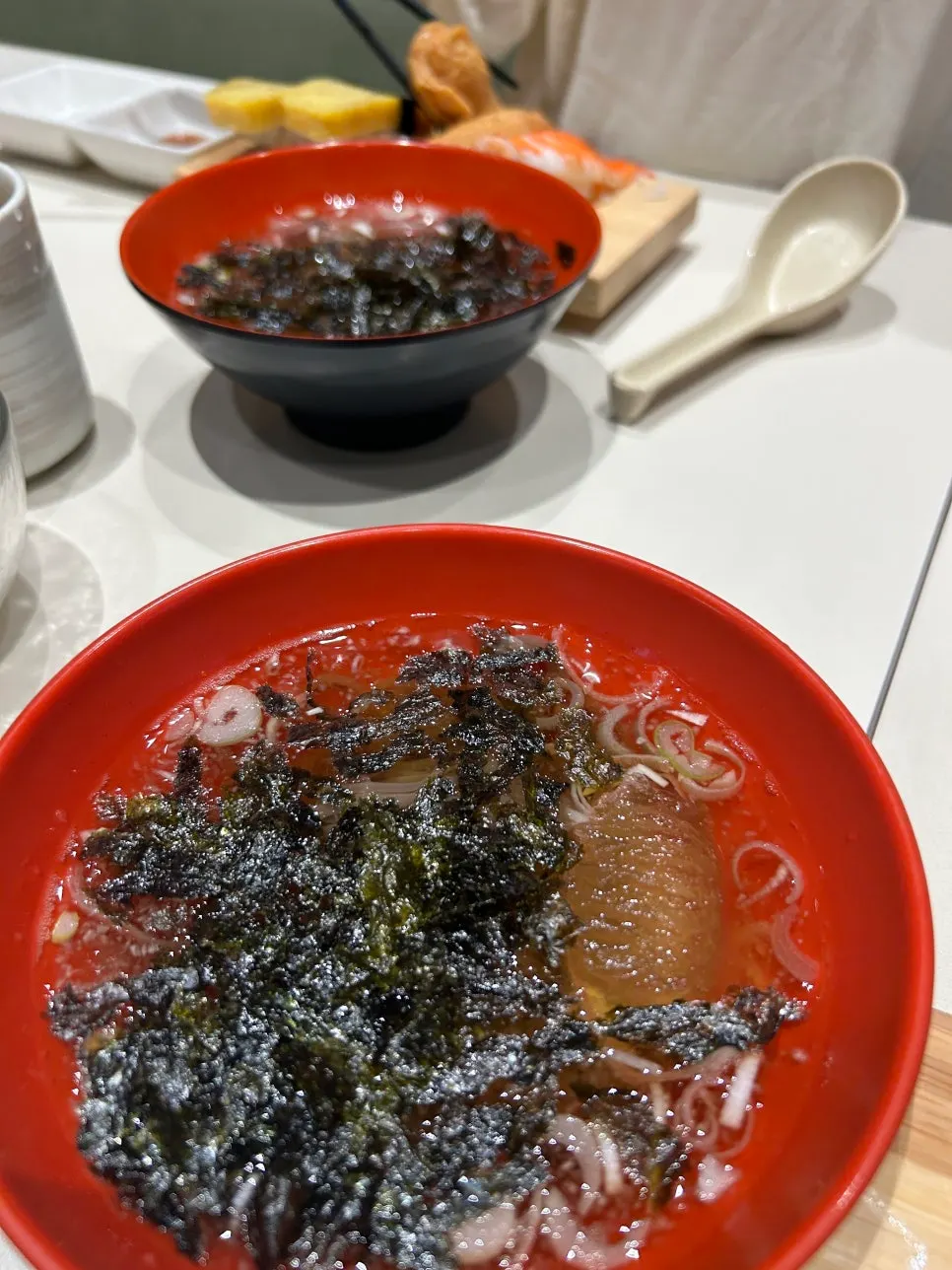 Refreshing cold soba served with the set