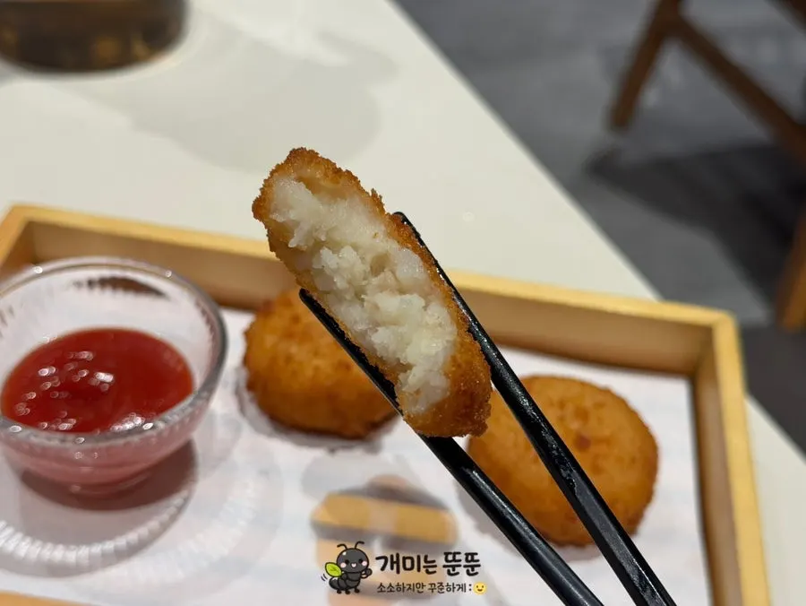 Complimentary crispy potato croquettes