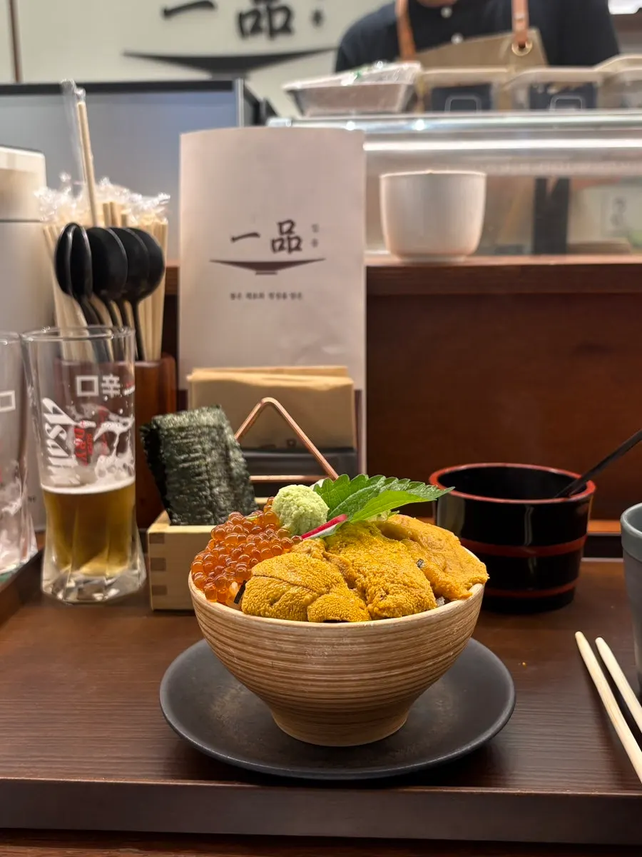 우니와 단새우 조합
