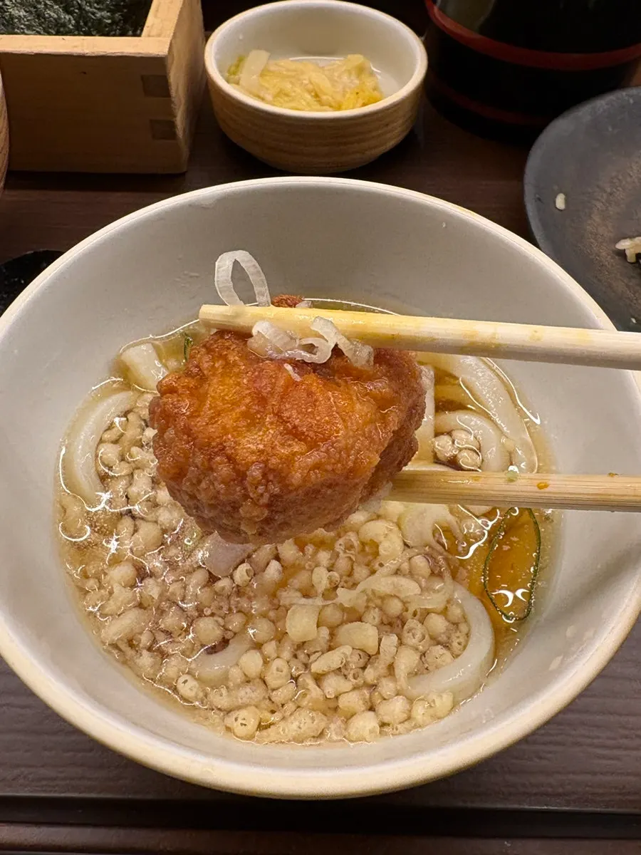 냉우동과 치킨 가라아게