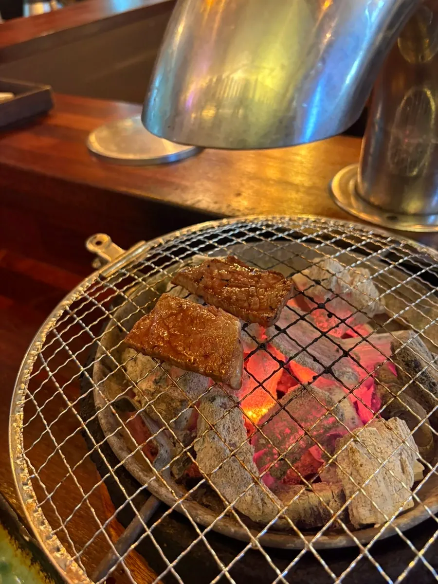 Course dishes laid out on a table at Hwarodam