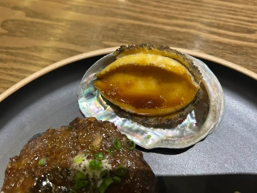 Cross-section of a sliced tteokgalbi patty