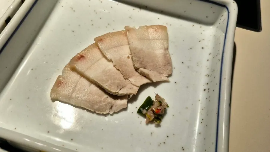 Boiled pork side dish included with the Pujim Set