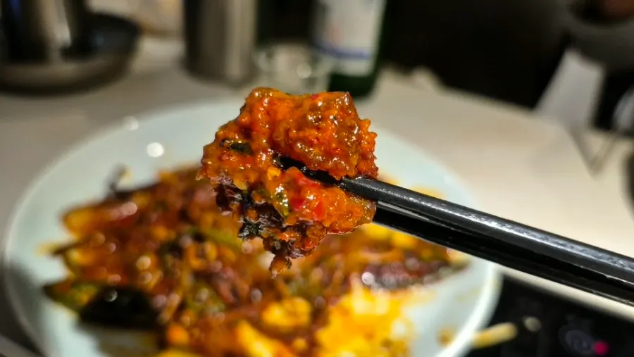 Sea cucumber lifted out from the stir-fried octopus