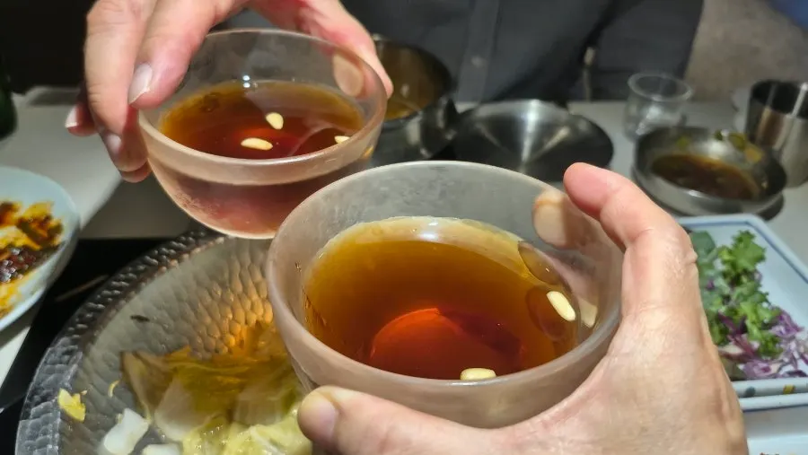 Nurungji sungnyung served after the stone-pot rice