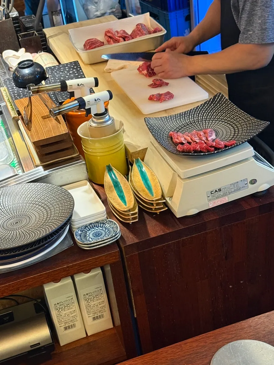 Plate of Hwarodam beef cuts trimmed by section