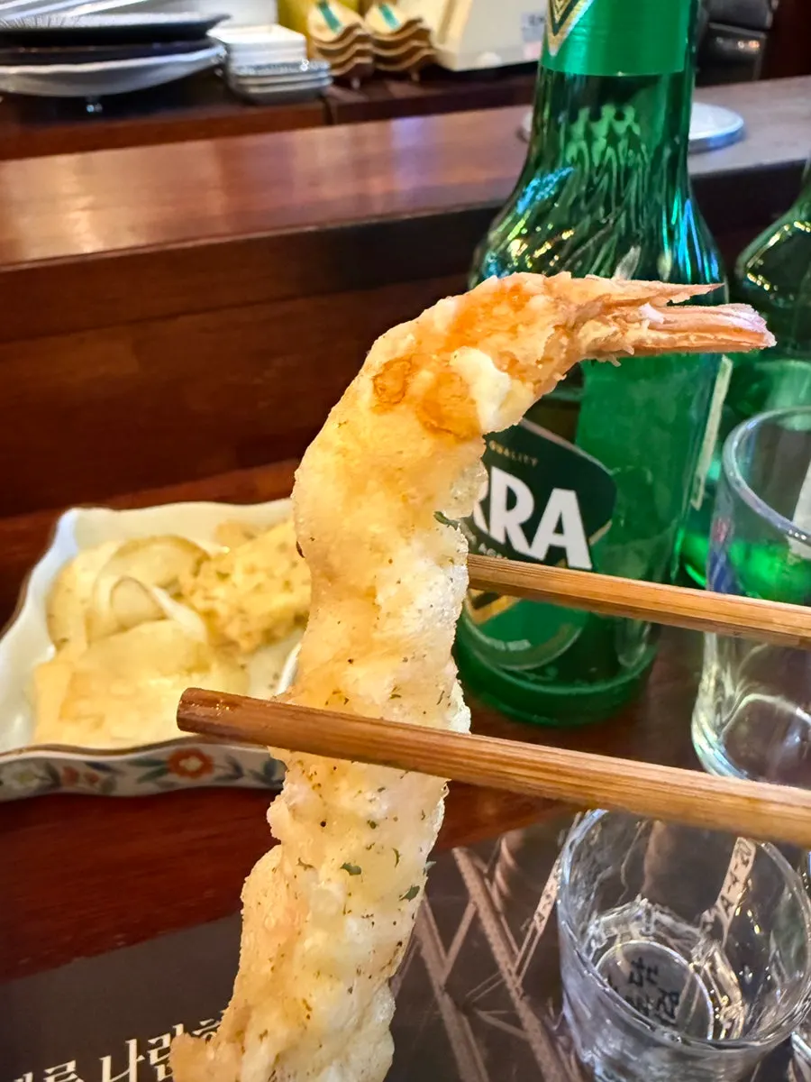 Fried shrimp served as part of the course