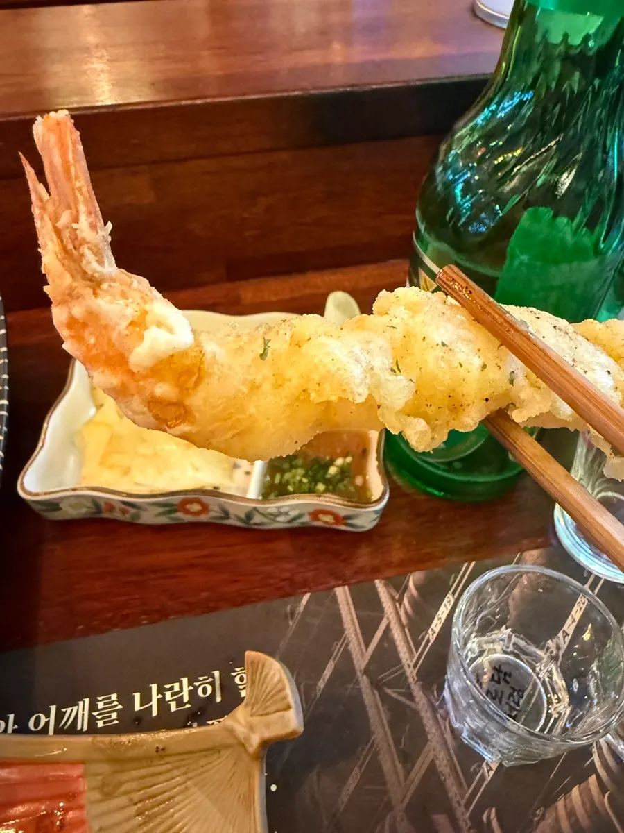 Plate of fried shrimp with homemade batter
