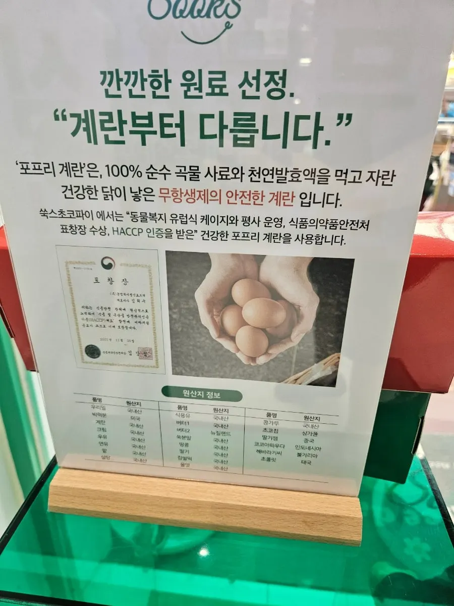Origin information displayed in the store