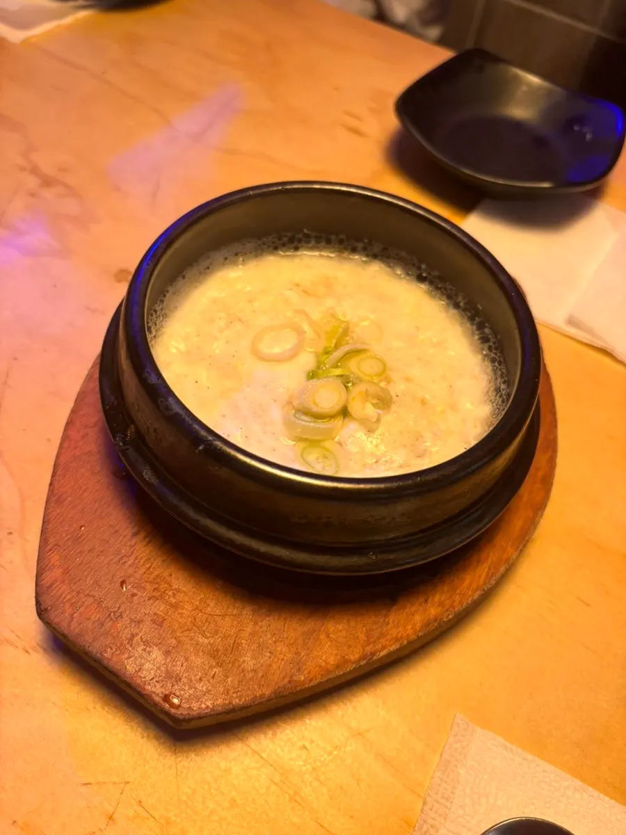 おかわり自由の牛骨だしベース牛肉卵スープ