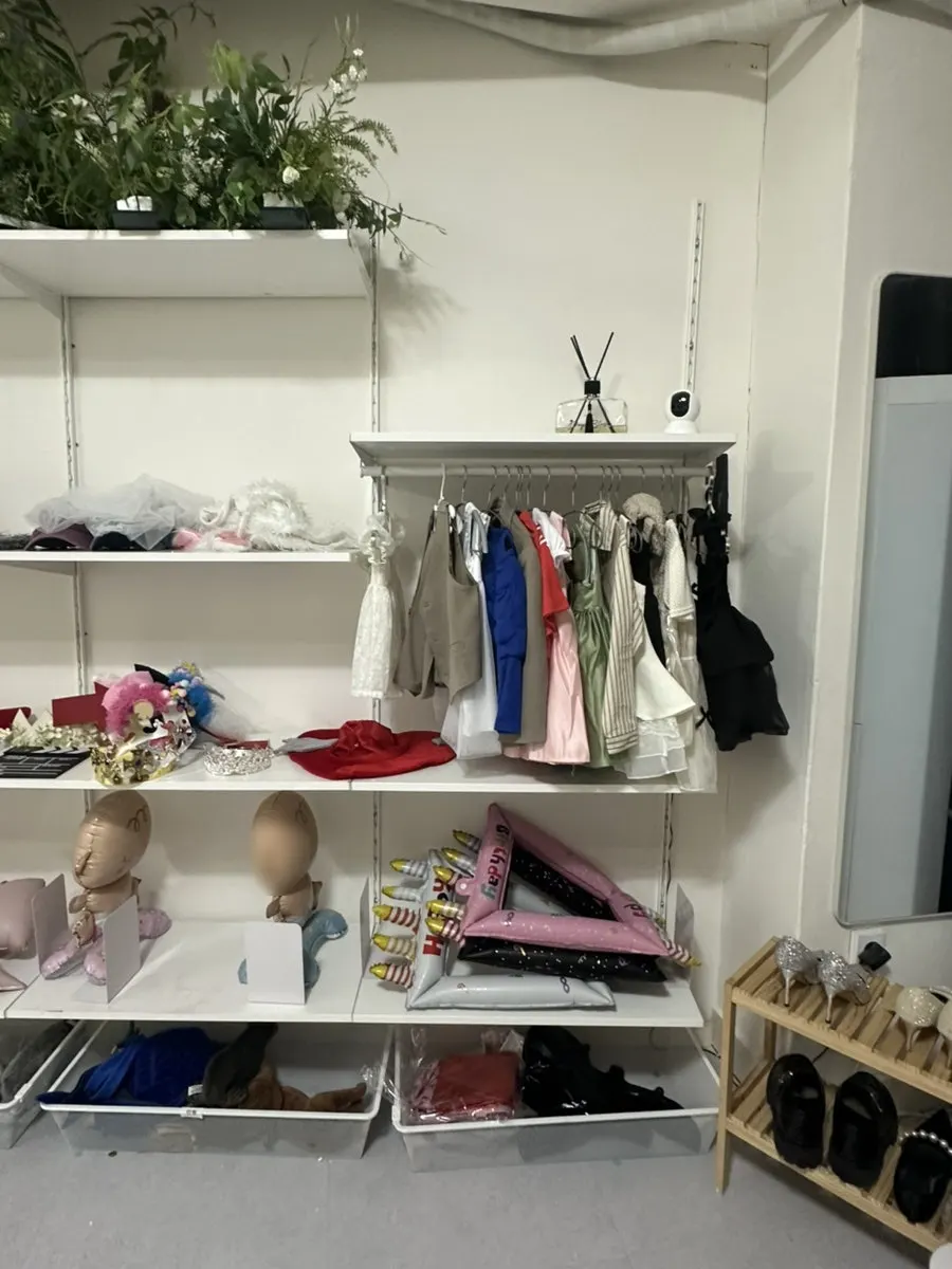 Dresses and shirts prepared in the studio