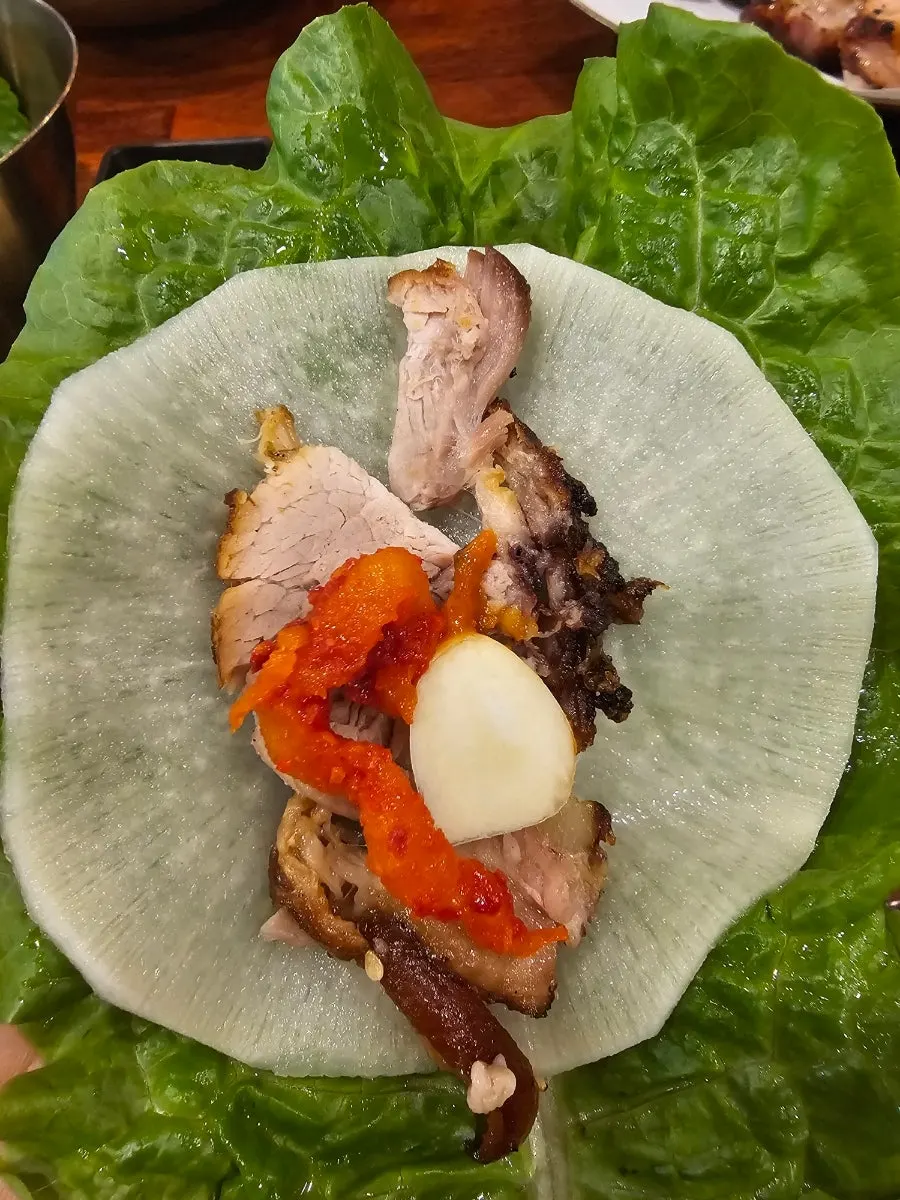 A piece of jokbal made with front leg lean meat