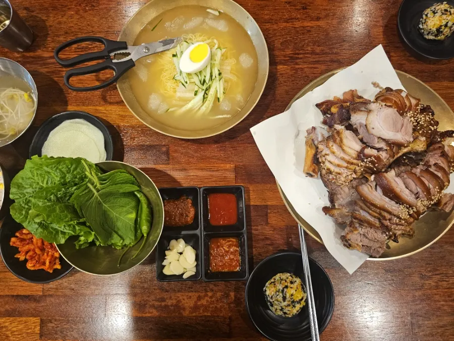 New menu water naengmyeon paired with jokbal