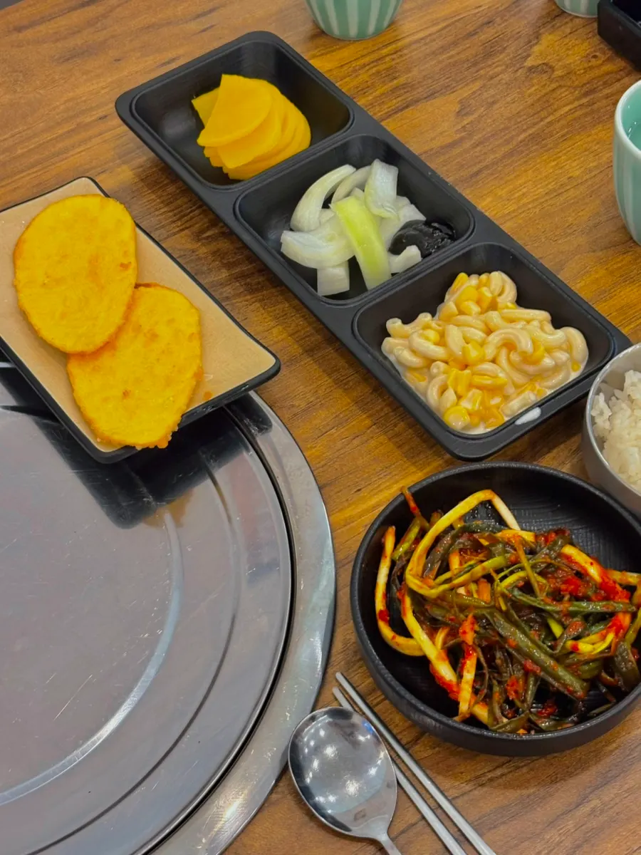 Self-serve rice and corn salad at Mayway
