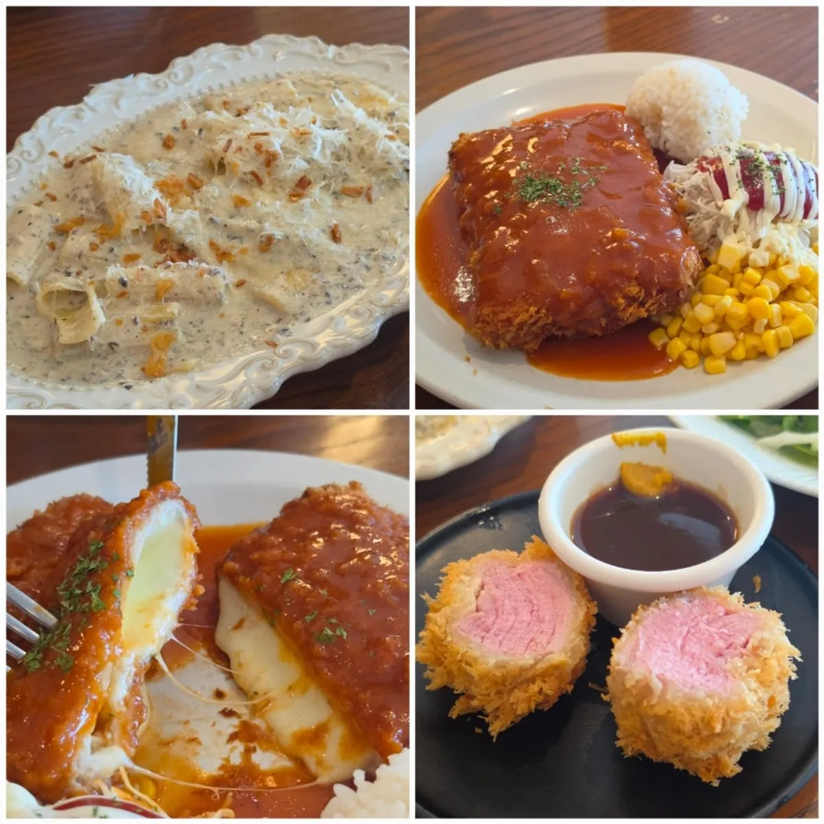 식사를 마친 필링돈까스 테이블 전경