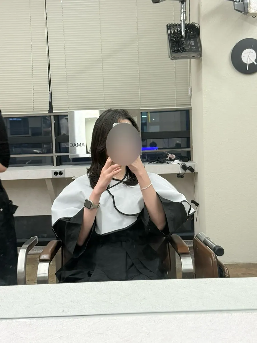 중화와 샴푸를 마친 뒤 마무리 손질