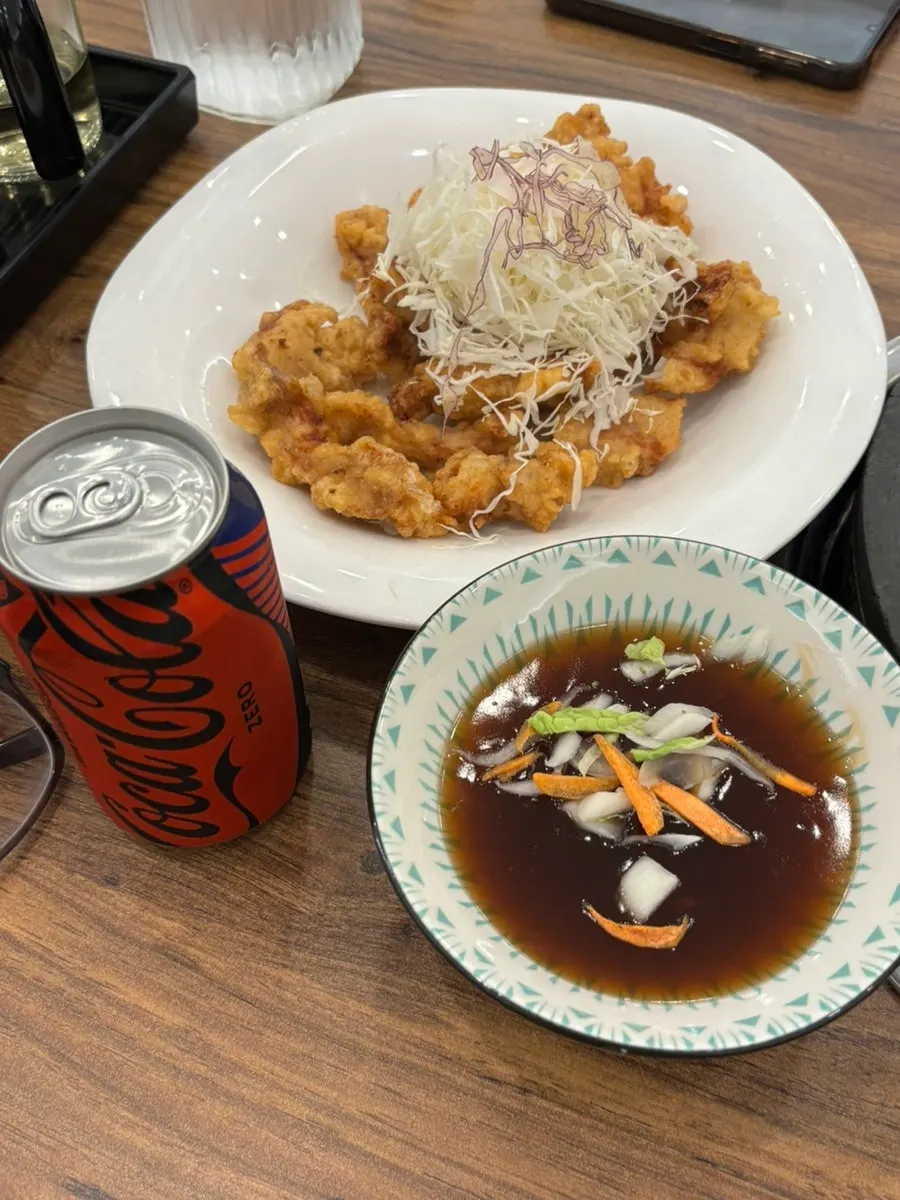 Bowl of side dishes from the self-serve bar