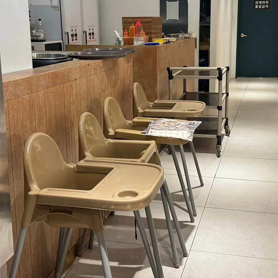 Clean, modern pork cutlet restaurant interior