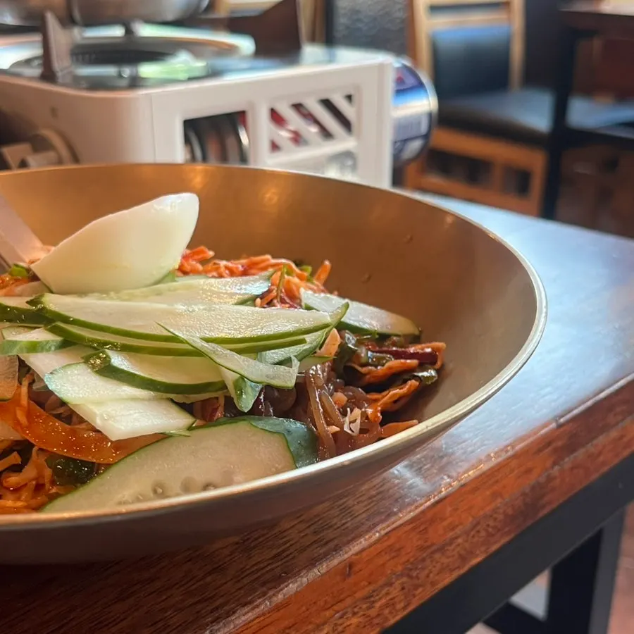 Extra-spicy jokbal with a chewy texture