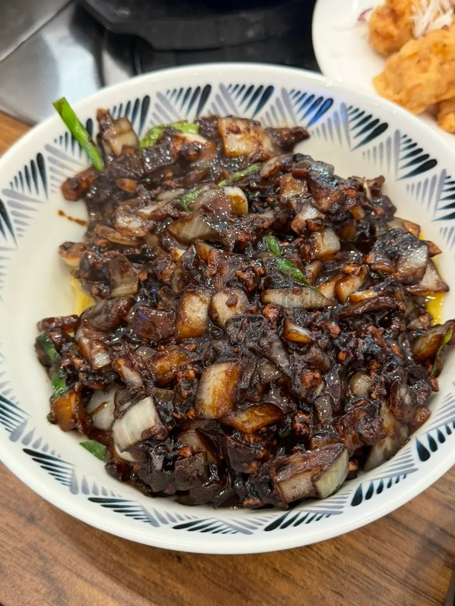 탕수육 고기 단면