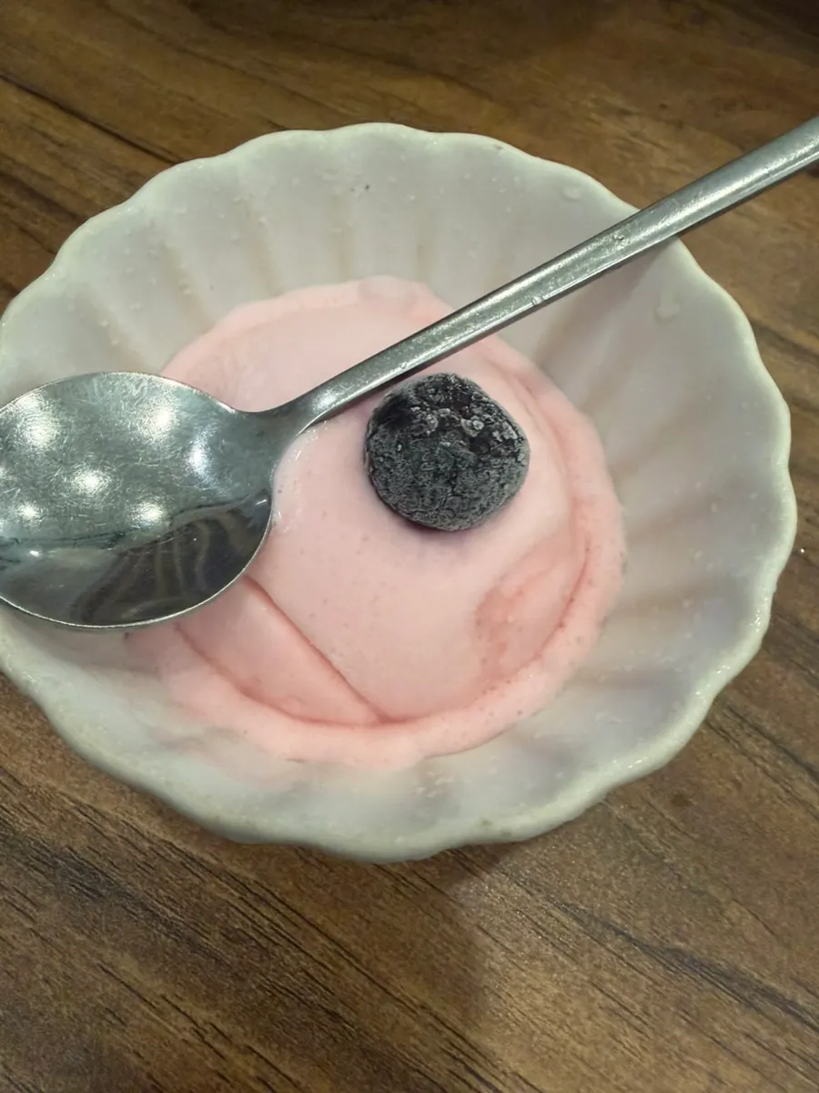 Ice cream served after the meal